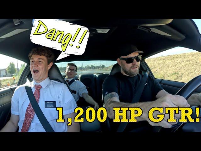 Scaring Mormon Missionaries in my 1175HP R35 GTR and 750HP R32 GTR!