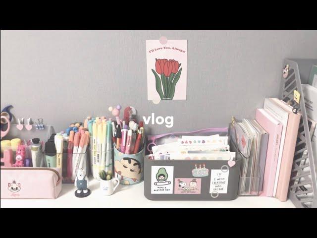 SUB) VLOG | decorate a new desk (feat. share stationery information)