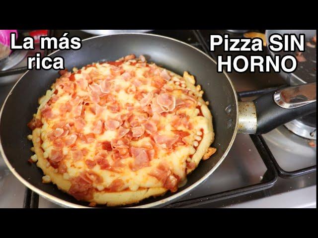 La mejor receta de pizza SIN HORNO