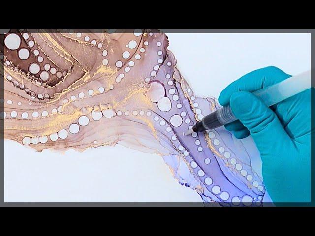 Create Abstract Art with Alcohol Ink | Metallic Highlights & Cells