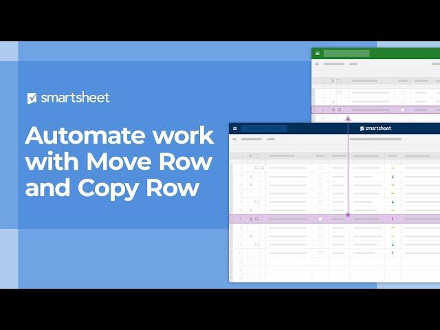 Automate work with Copy Row and Move Row