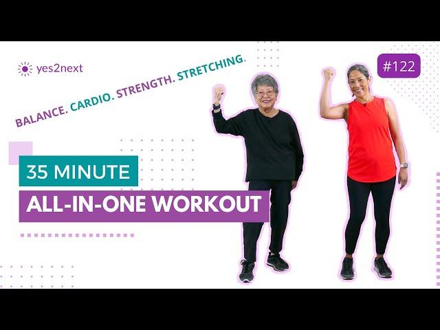 35 MINUTE ALL IN ONE WORKOUT AT HOME for Beginners | Cardio, Strength