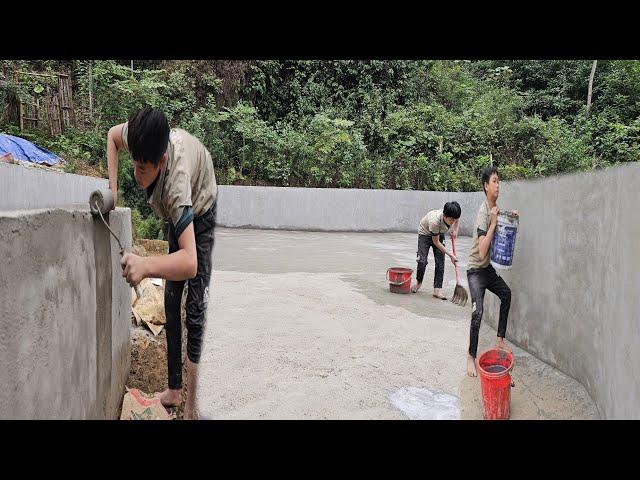 Orphan boy: Cementing his fish tank