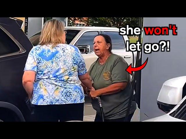 Karen VS Karen Fight At The Costco Gas Station Causes CHAOS!