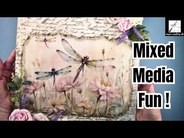 EASY Mixed Media Art TUTORIAL for BEGINNERS