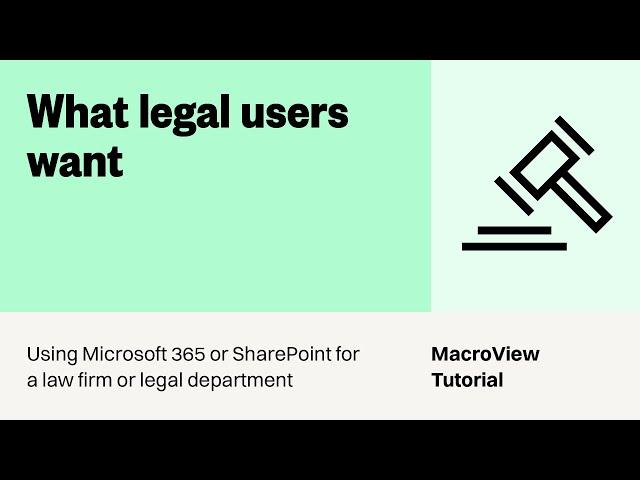 Using Office 365 and SharePoint Online to manage documents for a Law Firm or Legal Department