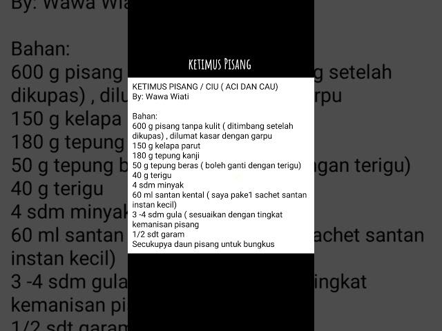 Resep KETIMUS PISANG #cake #kuliner #resep