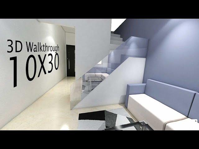 10X30 House 3d walkthrough by nikshail