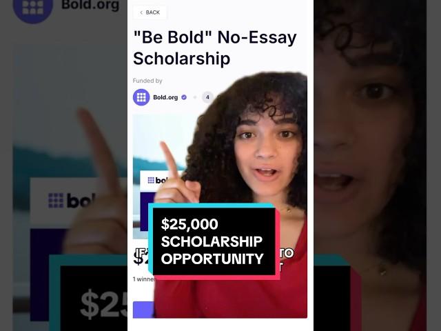 Be Bold $25,000 No-Essay Scholarship available now! #scholarship #scholarships #college #school
