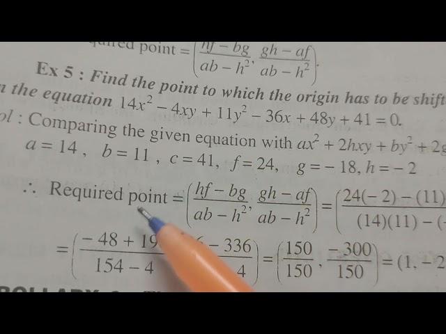 Find out point when origion is shifted