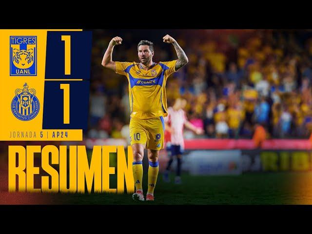  Resumen Liga MX | Tigres 1 - 1 Chivas| Jornada 5 | Apertura 2024