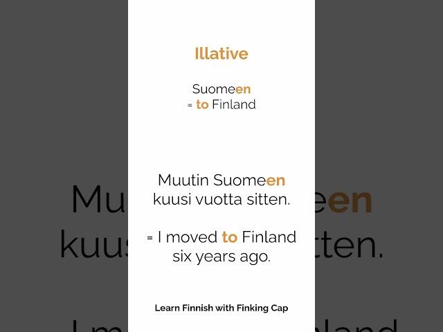 3 very common Finnish cases: inessive, illative and elative