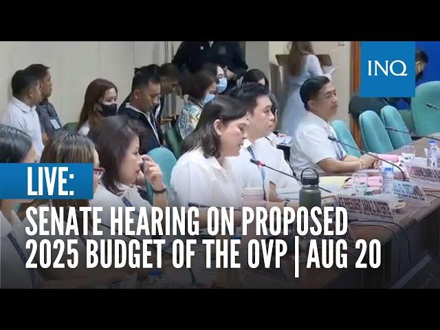 LIVE: Senate hearing on proposed 2025 budget of the Office of the Vice President