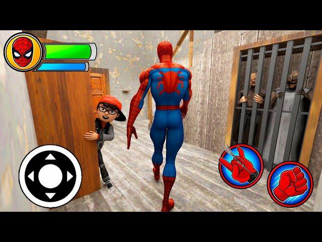 Playing as SpiderMan in Granny's Old House