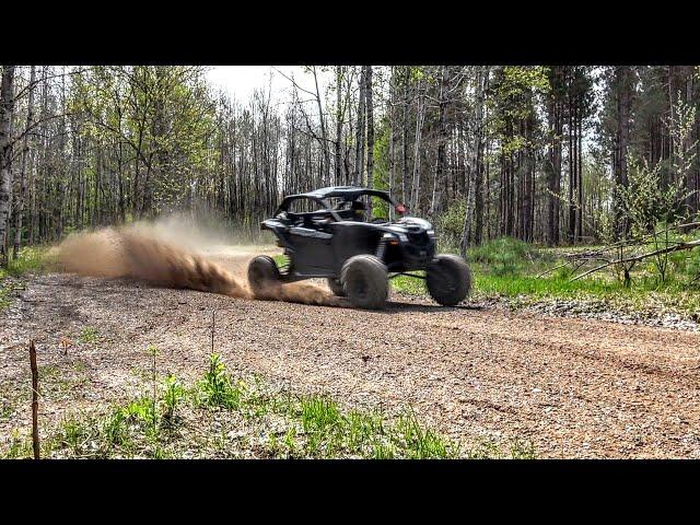 Maverick X3 Turbo goes 90 mph down Forest Trails!