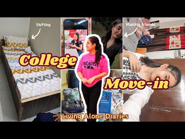 College Move-in Vlog (Living alone at 17!!) Delhi university