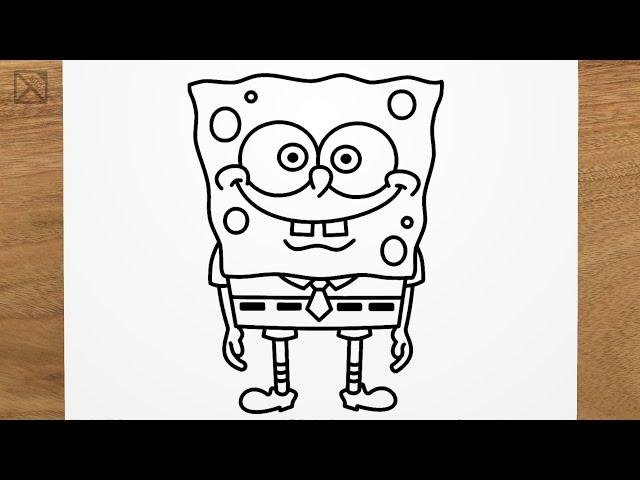 How to draw SpongeBob step by step, EASY