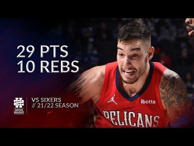 Willy Hernangomez 29 pts 10 rebs vs Sixers 21/22 season