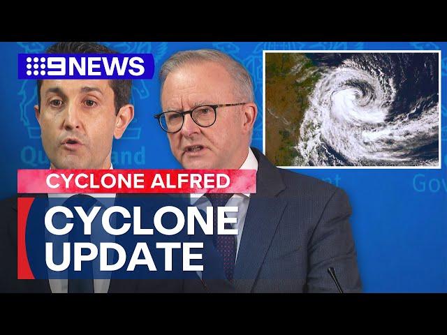 Queensland Premier, Prime Minister provide update on Tropical Cyclone Alfred | 9 News Australia