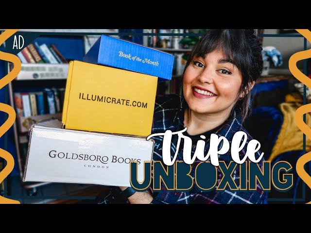 Triple Book Unboxing! Book of The Month, October Illumicrate & Goldsboro GSFF // 2021