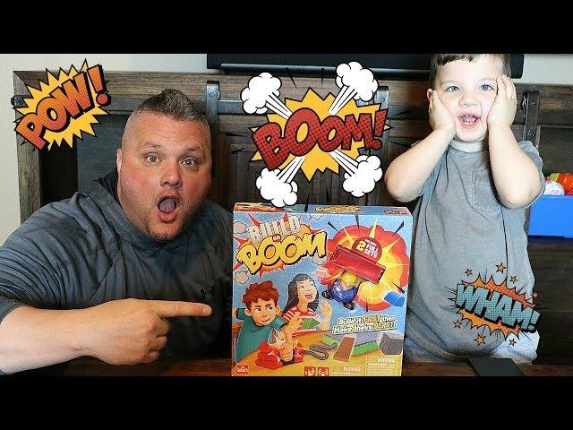 Caleb & Daddy Play BUILD OR BOOM Family Fun Game