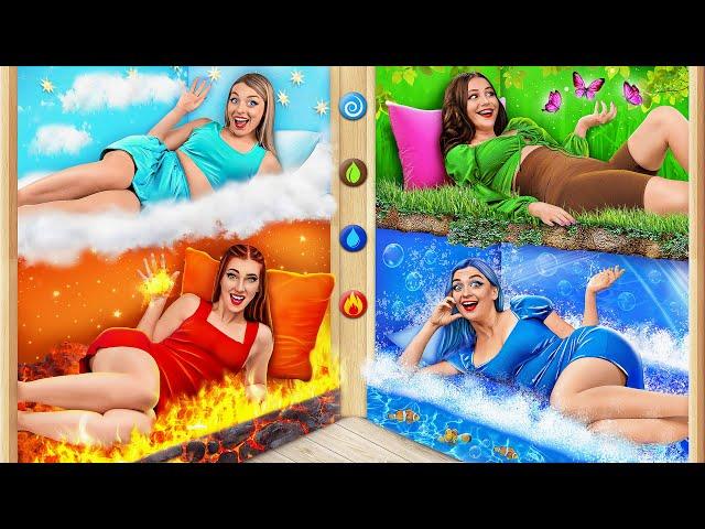 Four Elements Build a Bunk Bed | Fire Girl, Water Girl, Air Girl and Earth Girl by Multi DO