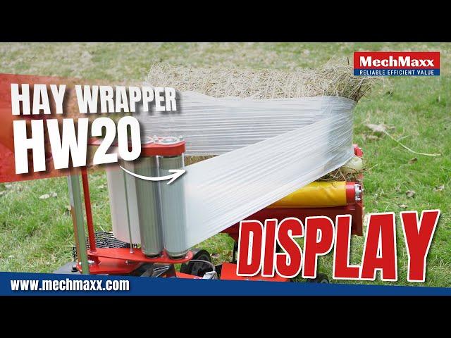 Demonstration of MechMaxx 7HP 212cc Gasoline Engine Powered Bale Wrapper HW20