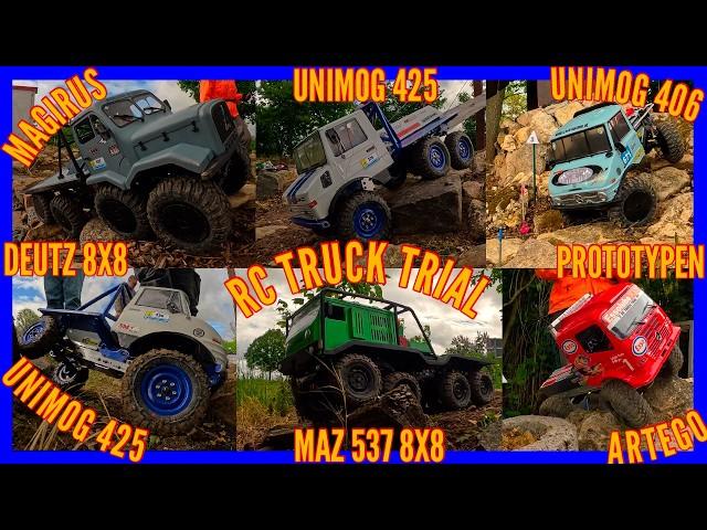 RC TRUCK TRIAL WITH RC SCALE TRIAL TRUCKS ON RACE TRACK IN MORSCHHEIM