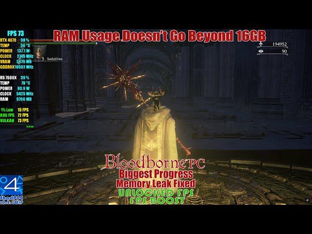 Bloodborne PC Biggest Progress(Memory Leak Finally Fixed)~ShadPS4 Emulator v0.2.1 WIP - Unlocked FPS