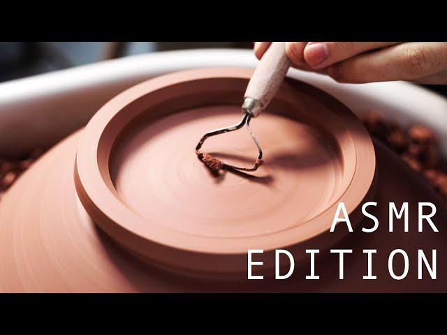 Throwing and Trimming a Large, Indented Stoneware Bowl — ASMR Edition