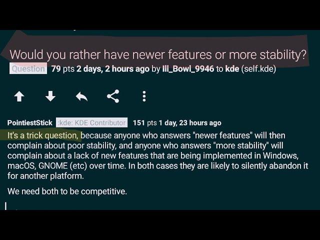 Features VS Stability: KDE!