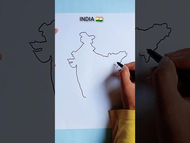 How To Draw Indian Map .#shortvideo #trending #art #drawing #short #viral #india  @thebookofart