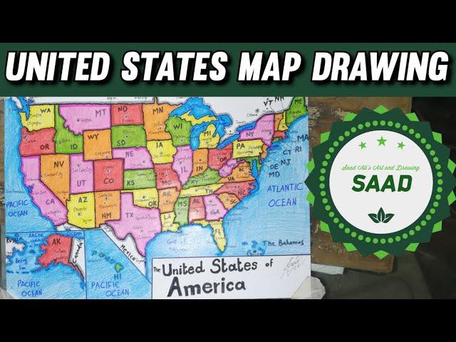 How to draw USA map easy SAAD