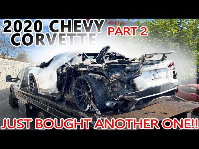 EASY REPAIR? BURNT 2020 CHEVY CORVETTE DONOR CAR REBUILD! (PART 2)