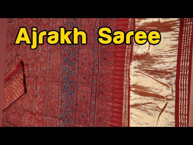 Ajrakh Saree | Bandhani saree | Ajrakh bandhani saree