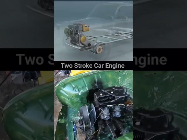 two stroke car engine work process / Old car engine #automobile #technology #engineering #machine