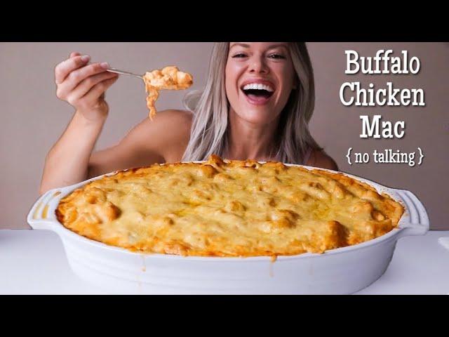 Buffalo Chicken Mac and Cheese MUKBANG | No Talking (Talking Removed)