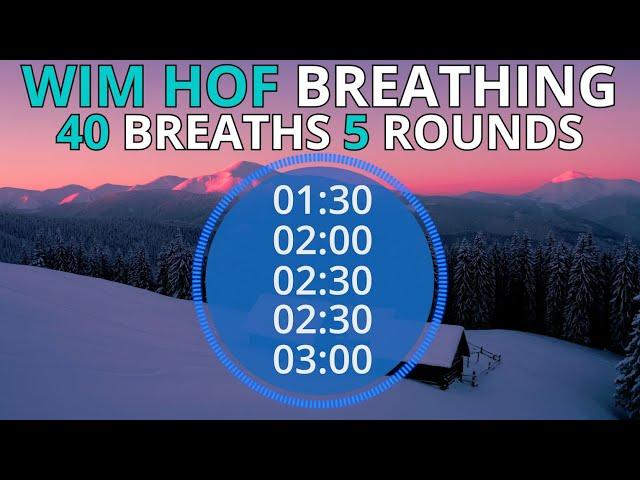 Wim Hof Guided Breathing Session - 5 Rounds 40 Breaths Extreme No Talking