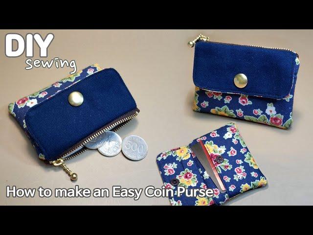 DIY 카드동전지갑 만들기 | 미니지갑 만들기 | How to make an Easy Coin Purse | Coin purse sewing tutorial | Mini pouch