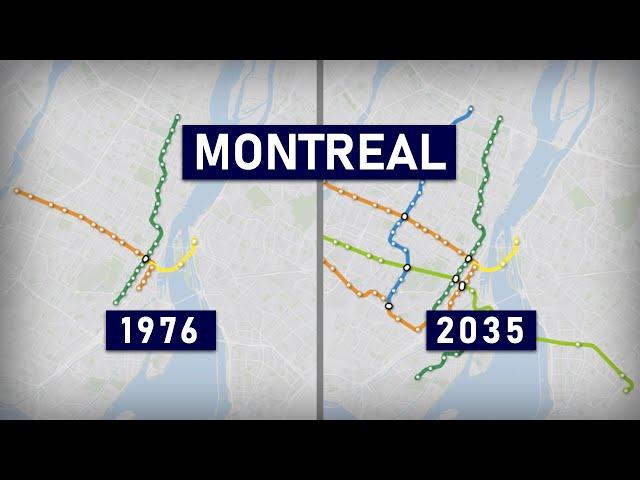 Evolution of the Montreal Metro & REM 1966-2030 (geographic map)