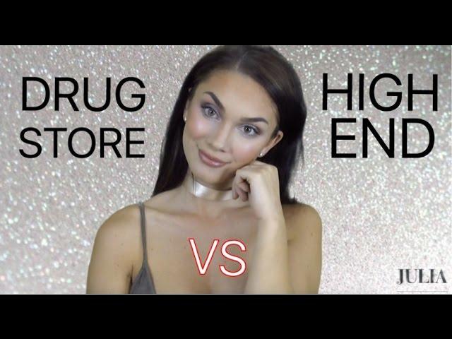 Drug store vs High End Makeup Tutorial | JULIA DANTAS