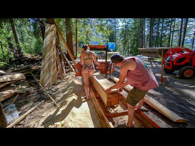 She Took Over His Saw Mill! | Milling Beetle Kill Ponderosa Pine For A Feature Wall