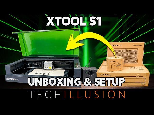 The xTOOL S1 Unboxing, Installation & Set-up of the laser engraving machine! - Step by Step Guide