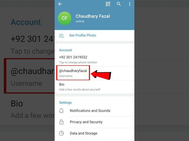 How to create Telegram username #learnwithfazal #shorts