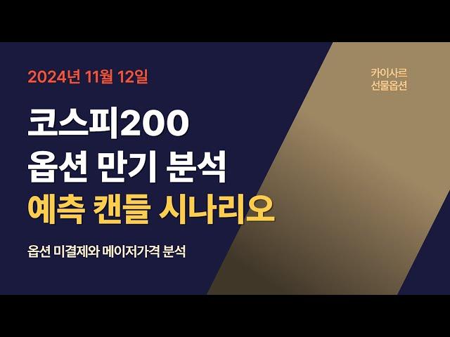 11월12일 코스피200 옵션만기분석 예측캔들 시나리오