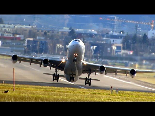 Crosswind landing & take-off / storm Felix in Zurich complete day-Sturmtief Christian