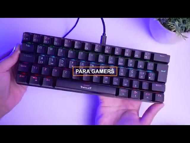 eclado Mecanico Gamer TGT Sherman Compacto, Rainbow, ABNT2, Switch Azul, Preto, TGT-SHTKL-RBW01