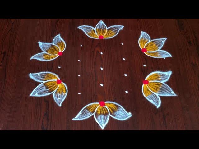 Flowers rangoli || sivarathri rangoli || rangoli designs ||