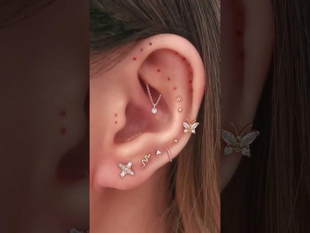 Tribal Stacked Multiple Ear Piercing Curation Ideas for Women