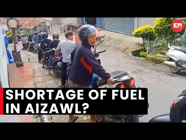 Mizoram: Long queues at Aizawl fuel stations as unions halt operations